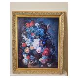 Beautifully Framed Still Life with Flowers and Fruit by Jan van Huysum