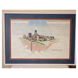 Vintage Minneapolis Cityscape Print by M. Voelker