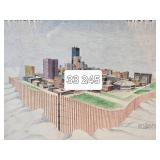 Vintage Minneapolis Cityscape Print by M. Voelker
