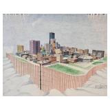 Vintage Minneapolis Cityscape Print by M. Voelker