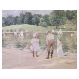 Framed Print The Lake for Miniature Yachts by Wm Merritt Chase