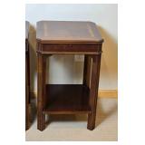 Stunning Mahogany Inlaid Surface Side Table Pair