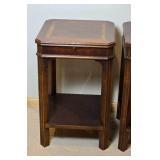 Stunning Mahogany Inlaid Surface Side Table Pair