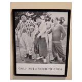 *AUTOGRAPHED*Moe Horwitz (Moe Howard) - The Three Stooges Commemorative Print - Golf With Your Friends