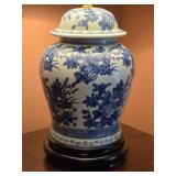 Gorgeous Blue Floral Chinese Ginger Jar Table Lamp
