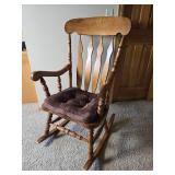 Vintage Rustic Wood Rocking Chair