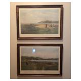 Classic Fine Art Golf Print Pair - Douglas Adams - The Drive - The Putting Green