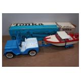 Vintage Tonka Jeep Runabout Set with Box - Jeep, Boat, and Trailer Vintage Tonka Jeep Runabout Set with Box - Jeep, Boat, and Trailer