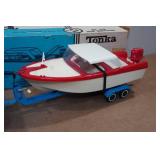 Vintage Tonka Jeep Runabout Set with Box - Jeep, Boat, and Trailer Vintage Tonka Jeep Runabout Set with Box - Jeep, Boat, and Trailer