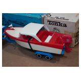Vintage Tonka Jeep Runabout Set with Box - Jeep, Boat, and Trailer Vintage Tonka Jeep Runabout Set with Box - Jeep, Boat, and Trailer