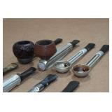 *8* Vintage Metal Shaft Tobacco Pipes *8* Vintage Metal Shaft Tobacco Pipes