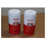 Coca-Cola Metal Salt & Pepper Shakers, Cookie Jar and Collectible Car Coca-Cola Metal Salt & Pepper Shakers, Cookie Jar and Collectible Car