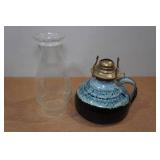 Vintage Stoneware Pottery Oil Lamp Vintage Stoneware Pottery Oil Lamp
