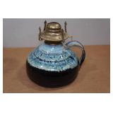 Vintage Stoneware Pottery Oil Lamp Vintage Stoneware Pottery Oil Lamp