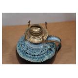 Vintage Stoneware Pottery Oil Lamp Vintage Stoneware Pottery Oil Lamp