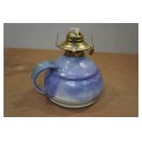 Vintage Stoneware Pottery Oil Lamp Vintage Stoneware Pottery Oil Lamp