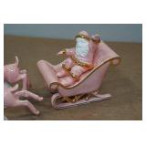 Vintage Santa Sleigh and Reindeer Vintage Santa Sleigh and Reindeer