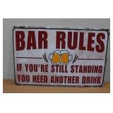 Novelty Metal Sign - Bar Rules Novelty Metal Sign - Bar Rules