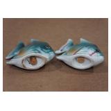 Vintage Salt and Pepper Shaker Set - Blue Fish Vintage Salt and Pepper Shaker Set - Blue Fish