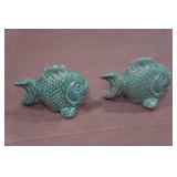 Vintage Salt and Pepper Shaker Set - Teal Fish Vintage Salt and Pepper Shaker Set - Teal Fish