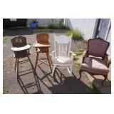 Antique Wood Chair, Rocking Chair, High Chairs Antique Wood Chair, Rocking Chair, High Chairs