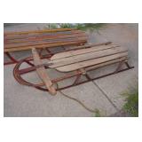2 Vintage Wood Sleds 2 Vintage Wood Sleds