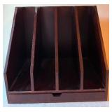 Wood Desk Organizer with 4 Compartments, 13 x 10 x 14 Inches Wood Desk Organizer with 4 Compartments, 13 x 10 x 14 Inches
