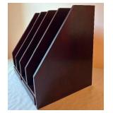 Wood Desk Organizer with 4 Compartments, 13 x 10 x 14 Inches Wood Desk Organizer with 4 Compartments, 13 x 10 x 14 Inches