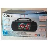 Coby TFDVD777 7" Portable Digital TV + DVD/CD Mini System Coby TFDVD777 7" Portable Digital TV + DVD/CD Mini System