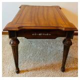 Vintage Wood Side Table with Carved Details and Drawer Vintage Wood Side Table with Carved Details and Drawer