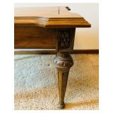 Vintage Wood Side Table with Carved Details and Drawer Vintage Wood Side Table with Carved Details and Drawer