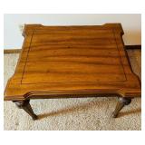 Vintage Wood Side Table with Carved Details and Drawer Vintage Wood Side Table with Carved Details and Drawer