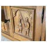 Vintage German Shrunk Cabinet with Ornate Carved Panels Vintage German Shrunk Cabinet with Ornate Carved Panels