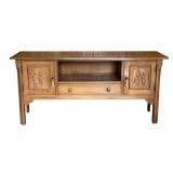 Vintage German Shrunk Cabinet with Ornate Carved Panels Vintage German Shrunk Cabinet with Ornate Carved Panels
