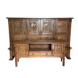 Vintage German Shrunk Cabinet with Ornate Carved Panels Vintage German Shrunk Cabinet with Ornate Carved Panels