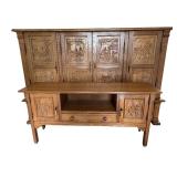 Vintage German Shrunk Cabinet with Ornate Carved Panels Vintage German Shrunk Cabinet with Ornate Carved Panels