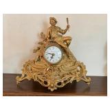 Vintage Imperial Ornate Mantel Clock with Figural Accent Vintage Imperial Ornate Mantel Clock with Figural Accent