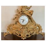 Vintage Imperial Ornate Mantel Clock with Figural Accent Vintage Imperial Ornate Mantel Clock with Figural Accent