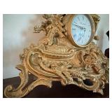 Vintage Imperial Ornate Mantel Clock with Figural Accent Vintage Imperial Ornate Mantel Clock with Figural Accent