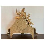 Vintage Imperial Ornate Mantel Clock with Figural Accent Vintage Imperial Ornate Mantel Clock with Figural Accent