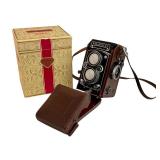 Rolleiflex Twin Lens Reflex Camera with Schneider-Kreuznach 75mm f/3.5 Xenotar Lens, Leather Case and Original Box Rolleiflex Twin Lens Reflex Camera with Schneider-Kreuznach 75mm f/3.5 Xenotar Lens, Leather Case and Original Box