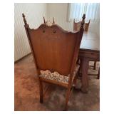 Antique Dining Table with 4 Upholstered Chairs and 12 Inch Leaf Antique Dining Table with 4 Upholstered Chairs and 12 Inch Leaf