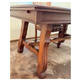Antique Dining Table with 4 Upholstered Chairs and 12 Inch Leaf Antique Dining Table with 4 Upholstered Chairs and 12 Inch Leaf