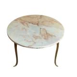 Vintage Round Marble Top Side Table with Brass Legs Vintage Round Marble Top Side Table with Brass Legs