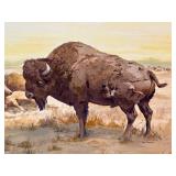 Original Geri Arnold Buffalo Painting on Board Original Geri Arnold Buffalo Painting on Board
