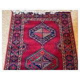 Handwoven Red Area Rug with Geometric Pattern, 60 x 35 Inches Handwoven Red Area Rug with Geometric Pattern, 60 x 35 Inches