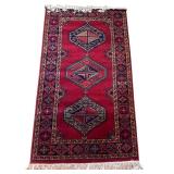 Handwoven Red Area Rug with Geometric Pattern, 60 x 35 Inches Handwoven Red Area Rug with Geometric Pattern, 60 x 35 Inches