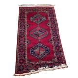 Handwoven Red Area Rug with Geometric Pattern, 60 x 35 Inches Handwoven Red Area Rug with Geometric Pattern, 60 x 35 Inches