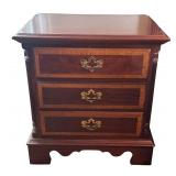 Bassett 3-Drawer Night Stand with Brass Handles Bassett 3-Drawer Night Stand with Brass Handles