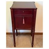 Bombay Company Mahogany-Finish Accent Table with Drawer and Cabinet Bombay Company Mahogany-Finish Accent Table with Drawer and Cabinet